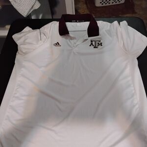 Adidas Texas A&M Aggies men's white sideline coaches short sleeves